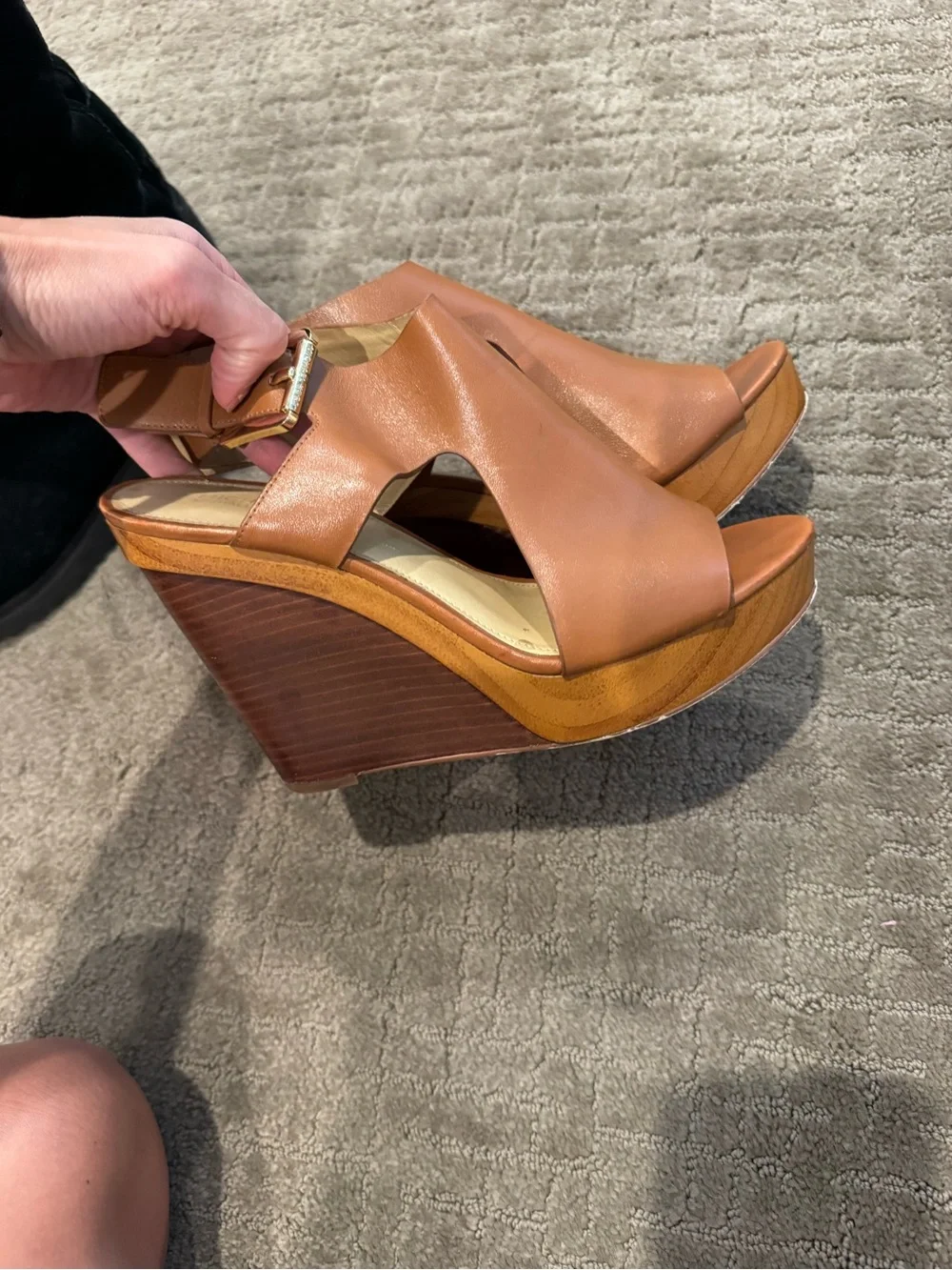 2 Michael Kors Wedges - Brown and Blue Suede/Leather